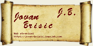 Jovan Brisić vizit kartica
